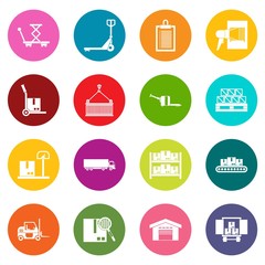 Logistic icons many colors set