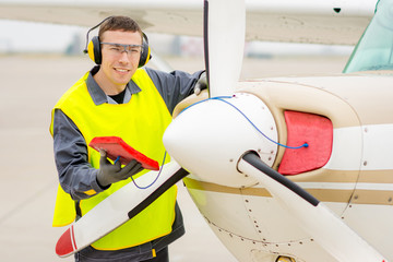 Male airport worker