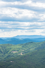 Light and clouds on Ardeche landscape before the storm, France, in summer
