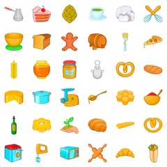 Bakery icons set, cartoon style