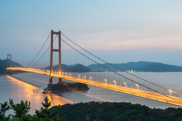 Fototapeta na wymiar zhoushan xihoumen bridge in nightfall