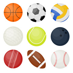 Obraz premium Sports Balls Set. Vector