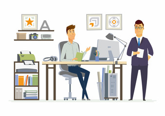 Partner Meeting - modern vector cartoon business characters illustration