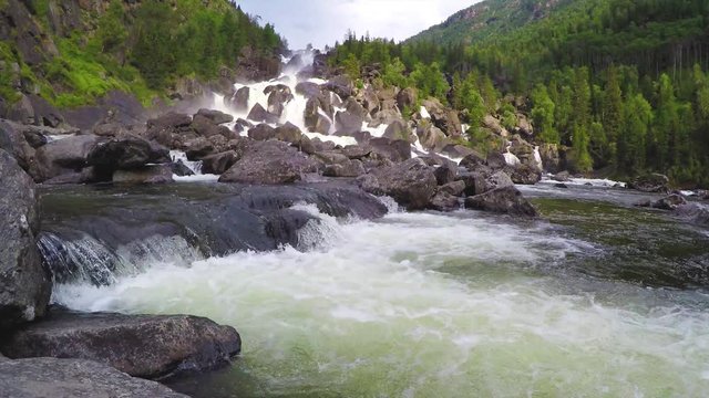 Waterfall Uchar. Altai mountains, Siberia, Russia