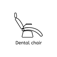 Dentist chair simple icon in outline style. Isolated illustration.