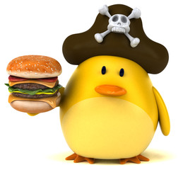 Naklejka premium Yellow bird - 3D Illustration