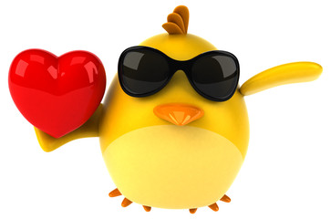 Yellow bird - 3D Illustration