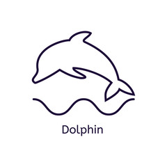  dolphin icon on a white background.
