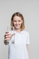 woman with empty glass