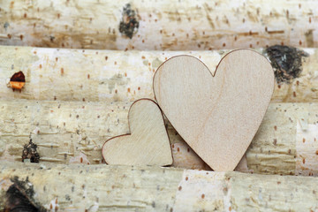 Heart./Heart and wooden background.