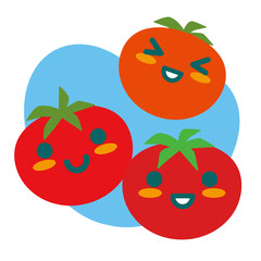 トマトの親子(空色)