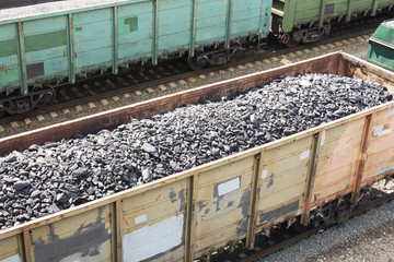 rail cars loaded with coal.