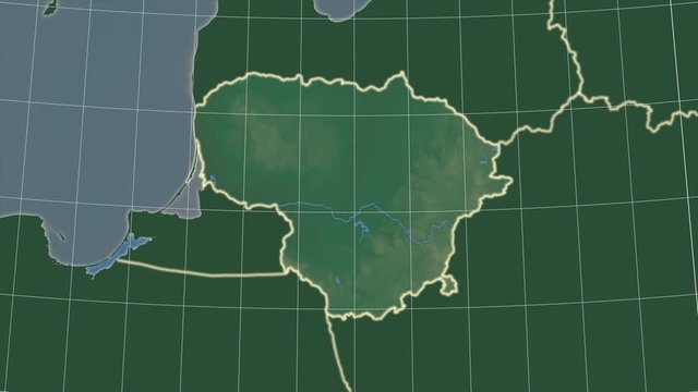 Lithuania and neighborhood. Relief