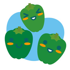 ピーマンの親子(空色)