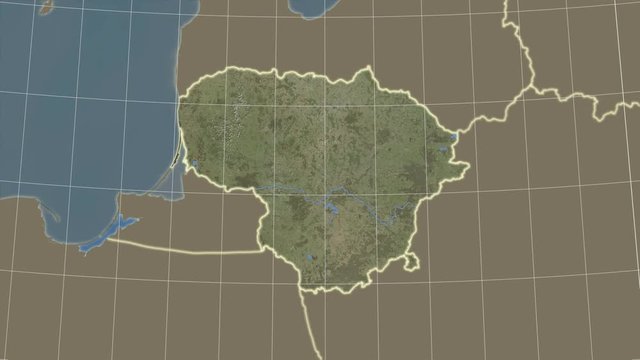 Lithuania and neighborhood. Satellite