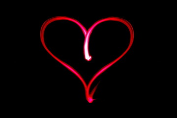 nice figure, freezelight, in red on a black background      