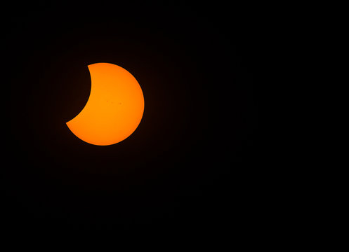 Partial Solar Eclipse observed on August 21, 2017, in Dallas, Texas.