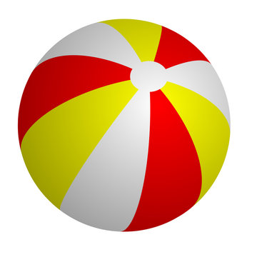 Vector illustration of 3d beach ball on a transparent background
