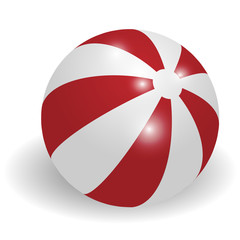 Vector illustration of 3d red beach ball on a transparent background