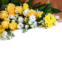 Beautiful flowers with white background for text