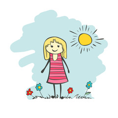 Happy family children's drawing