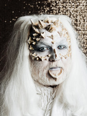 Monster with thorns and warts on face