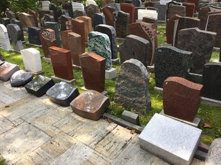 Gravestones in cemetery