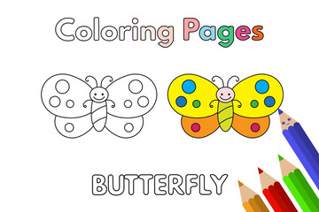 Cartoon Butterfly Coloring Book