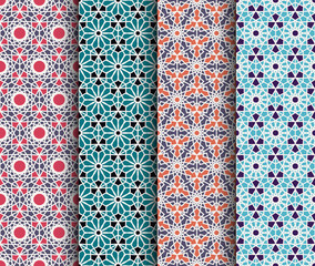 Vector Hexagonal Geometric Patterns