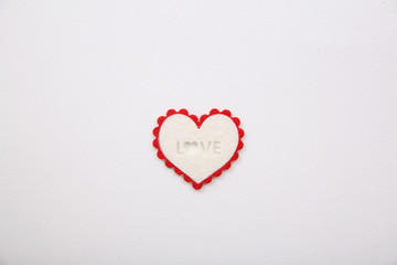 Cute love paper sign craft isolated in white background