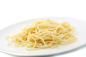 Spaghetti noodles isolated in white background