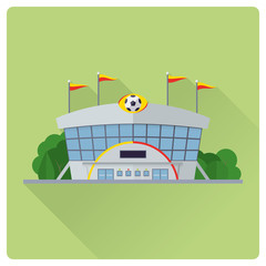 Soccer Stadium building flat design vector illustration