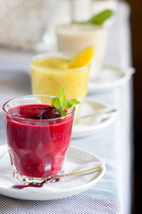 Berry smoothie smoothie with cherry and mint