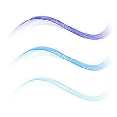 Flowing blue waves.Set