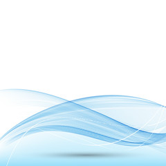 Blue transparent waves on white background