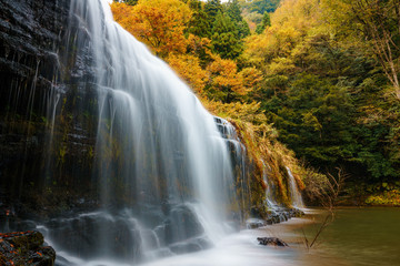 紅葉の宮島峡 二の滝