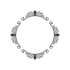 Classic round elegant black frame