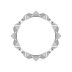 Round stylish vintage elegant frame