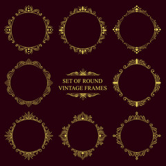 Set of round classic vintage frames
