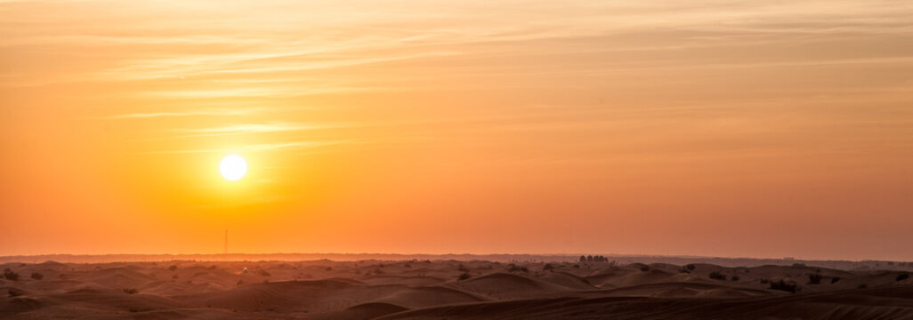 Sunset in the desert. Nature background.
