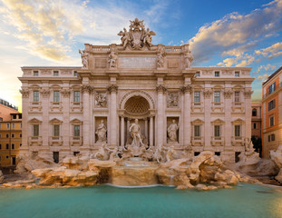 Fototapeta na wymiar Trevi Fountain - the largest and most famous of the fountains of Rome. Italy.
