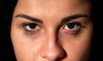 Fototapeta premium close up of unhappy crying woman face