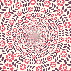 Spiral 3D flowers circle