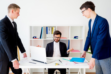 Angry boss at office