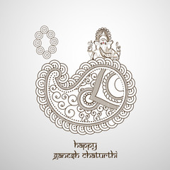 Illustration of Lord Ganesha for the hindu festival Ganesh Chaturthi celebrated in India