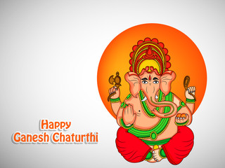 Illustration of Lord Ganesha for the hindu festival Ganesh Chaturthi celebrated in India