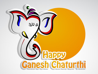 Illustration of Lord Ganesha for the hindu festival Ganesh Chaturthi celebrated in India
