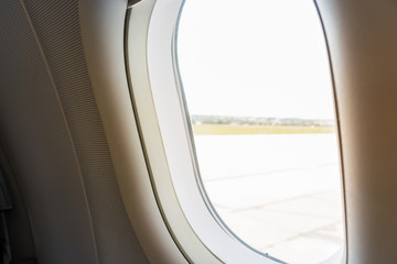 Airplane Window Closeup Interior Aircraft Wall