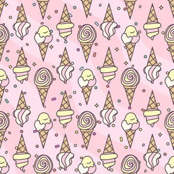 vector seamless pattern. Sweets concept. 043