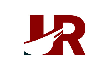 UR Red Negative Space Square Letter Logo
